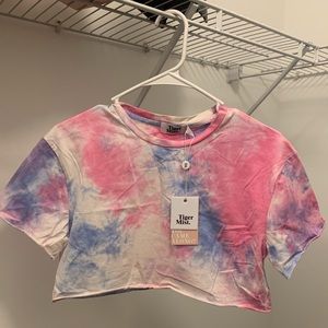 Tiger mist Jaguar tie dye cropped tee brand new XS